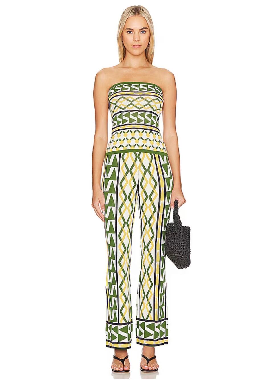 MISA Los Angeles Rialta Pants Limoncello Geo Knit XS NWT